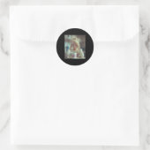 Grappig Walgelijk Poppengezicht Meme Roken Verdrie Ronde Sticker (Tas)