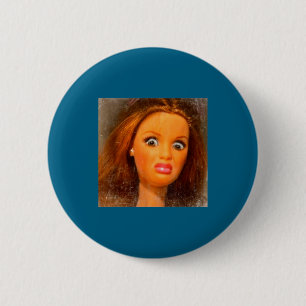Grappig Walgelijk Poppengezicht Meme Ronde Button 5,7 Cm