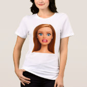 Grappig Walgelijk Poppengezicht Meme Tri-Blend Shirt (Voorkant)