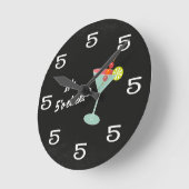 Grappig Wall Clock - Het is 5 uur! Ronde Klok (Hoek)
