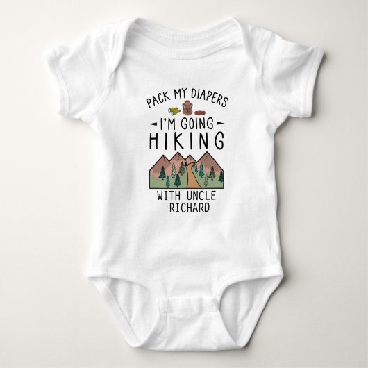Grappig Wandelen Baby Hiker Uncle Schattige Wandel Romper (Voorkant)