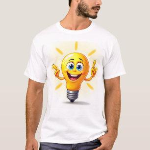 Grappig Wandelen Cartoon Gloeilamp Illustratie T-shirt