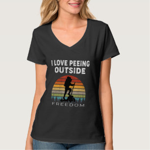 Grappig wandelen Gezegde Ik hou van plassen buiten T-shirt