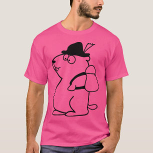 Grappig wandelen Marmot met Pet en rugzak T-shirt