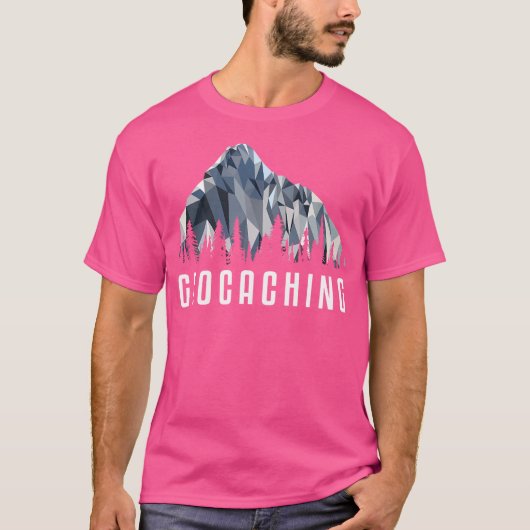 Grappig Wandelen Shirt Geocaching Low Poly Gift (Voorkant)
