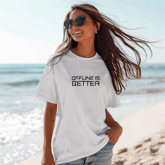 Grappig wandelshirt offline is beter zwart t-shirt