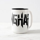 Grappig WANGHAF Design Trendy Gezegde Cool Humor G Tweekleurige Koffiemok (Voorkant rechts)