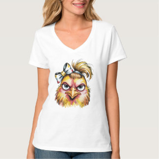 Grappig Wanhoofd Kip Strik T-Shirt