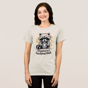 Grappig Wasbeer Coffieliefhebber Shirt Vermomd als