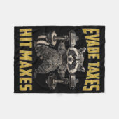 Grappig Wasbeer Gewichtheffen Gym Ontduiken Belast Fleece Deken (Voorkant (Horizontaal))