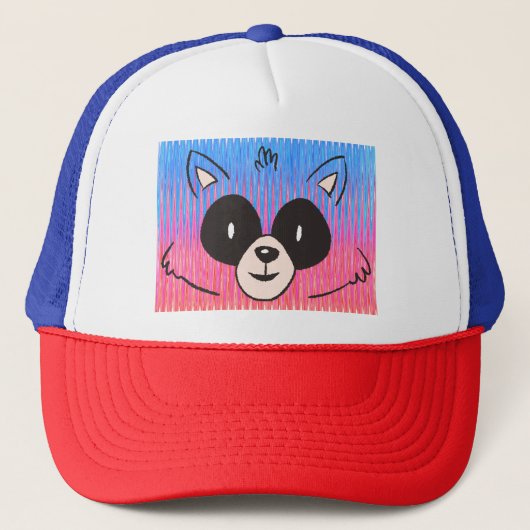 Grappig Wasbeer Gezicht Ontwerp Trucker Pet (Voorkant)