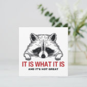 Grappig wasbeer, het is wat het is en het is niet kaart (Staand voorkant)