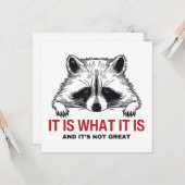 Grappig wasbeer, het is wat het is en het is niet kaart (Voorkant / Achterkant in situ)