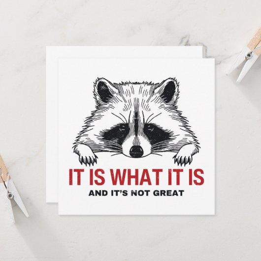 Grappig wasbeer, het is wat het is en het is niet  kaart (Voorkant / Achterkant in situ)