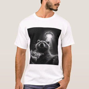 Grappig Wasbeer Pizza UFO Selfie T-Shirt