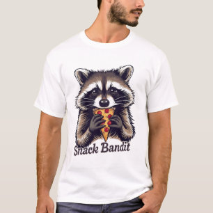 Grappig Wasbeer T-Shirt – “Snack Bandiet” Pizzalie