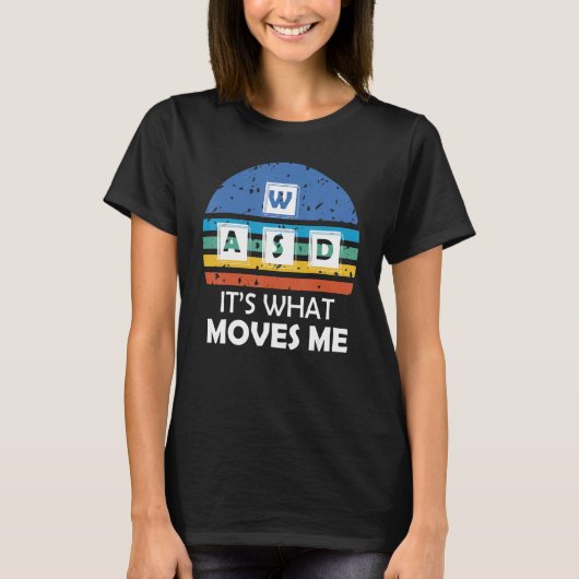 Grappig WASD PC Gamer Funny Video Gaming Ret T-shirt (Voorkant)