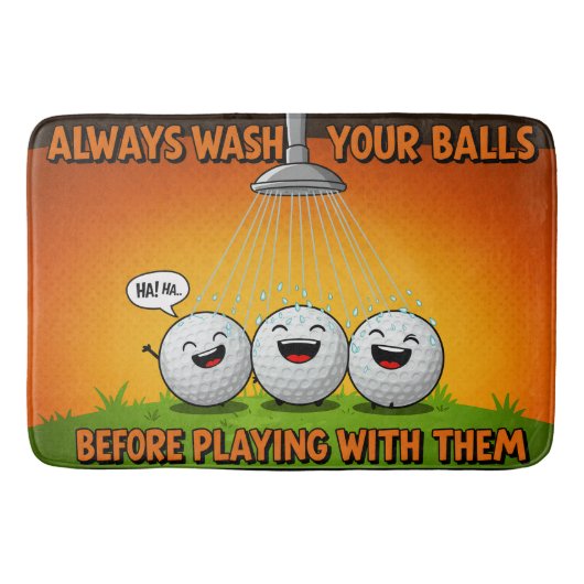 Grappig Wassen Uw Golf Ballen Badkamer Badmat (Voorkant)