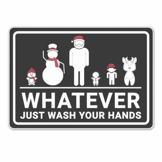 Grappig wat dan ook, was alsjeblieft je handen tek sticker (Voorkant)