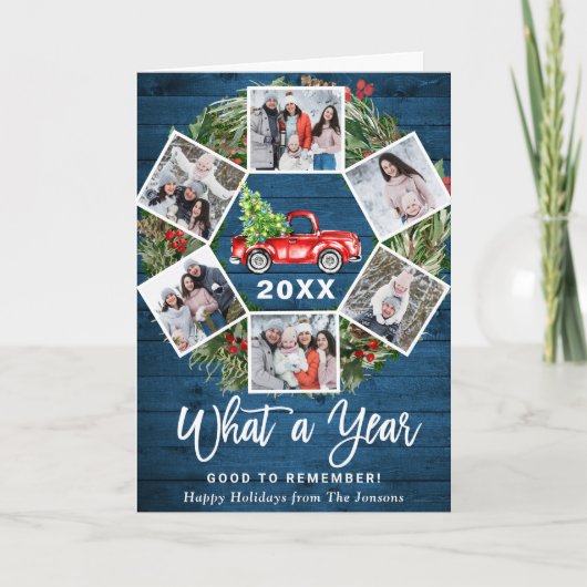 Grappig wat een jaar 2021 met Kerstmis Red Truck 6 Feestdagen Kaart (Voorkant)