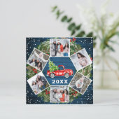 Grappig wat een jaar 2021 met Kerstmis Red Truck 6 Feestdagenkaart (Staand voorkant)