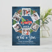 Grappig wat een jaar 2021 met Kerstmis Red Truck 6 Feestdagenkaart (Staand voorkant)