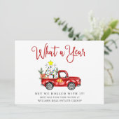 Grappig Wat een Jaar Kerst Bedrijf Feestdagenkaart (Staand voorkant)