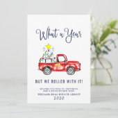 Grappig Wat een Jaar Kerst Bedrijfs- Feestdagenkaart (Staand voorkant)