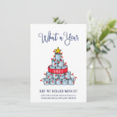 Grappig Wat een Jaar Kerst Bedrijfs- Feestdagenkaart (Staand voorkant)