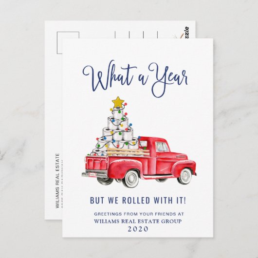 Grappig wat een jaar kerstbedrijf briefkaart (Voorkant / Achterkant)