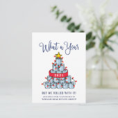 Grappig wat een jaar kerstbedrijf briefkaart (Staand voorkant)