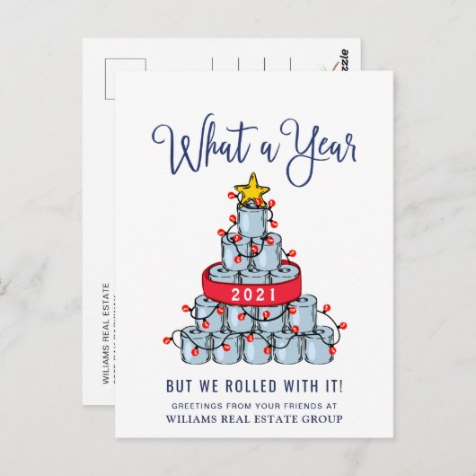 Grappig wat een jaar kerstbedrijf briefkaart (Voorkant / Achterkant)