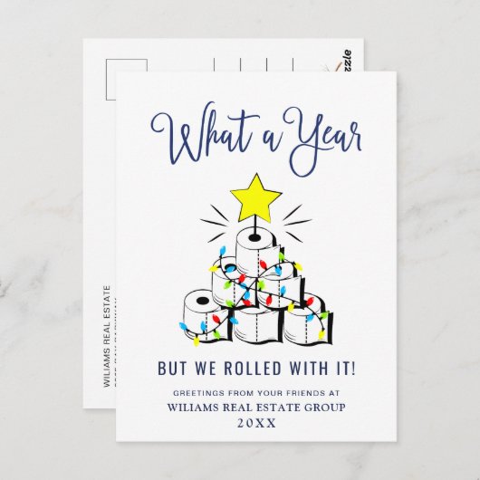 Grappig wat een jaar kerstbedrijf briefkaart (Voorkant / Achterkant)