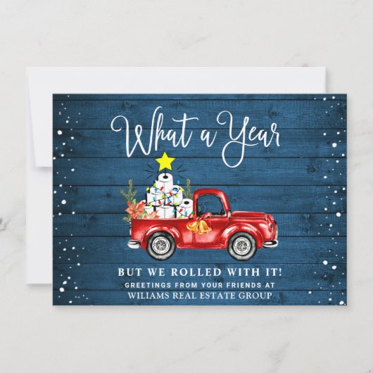 Grappig wat een jaar kerstbedrijf feestdagenkaart (Voorkant)