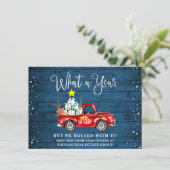 Grappig wat een jaar kerstbedrijf feestdagenkaart (Staand voorkant)