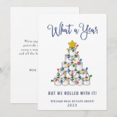 Grappig Wat een Jaar Kerstmis Bedrijfs- Feestdagenkaart (Voorkant / Achterkant)