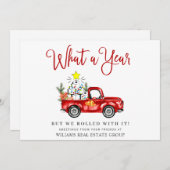 Grappig Wat een Jaar Kerstmis Bedrijfs- Feestdagenkaart (Voorkant / Achterkant)