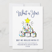 Grappig Wat een Jaar Kerstmis Bedrijfs- Feestdagenkaart (Voorkant)