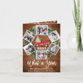 Grappig wat een jaar kerstrood vrachtwagen 6 PHOTO Feestdagen Kaart (Voorkant)