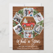 Grappig wat een jaar kerstrood vrachtwagen 6 PHOTO Feestdagenkaart (Voorkant)