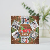 Grappig wat een jaar kerstrood vrachtwagen 6 PHOTO Feestdagenkaart (Staand voorkant)