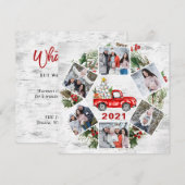 Grappig wat een jaar kerstrood vrachtwagen 6 PHOTO Feestdagenkaart (Voorkant / Achterkant)