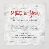 Grappig wat een jaar kerstrood vrachtwagen 6 PHOTO Feestdagenkaart (Achterkant)