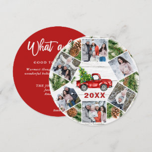 Grappig wat een jaar kerstrood vrachtwagen 6 PHOTO Feestdagenkaart