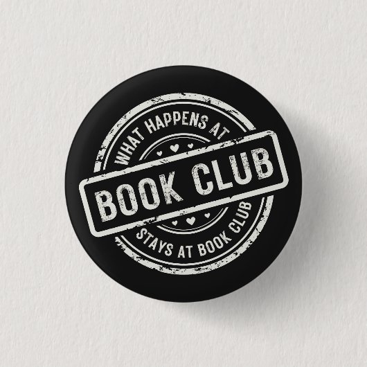 Grappig wat er gebeurt in de boekenclub ronde button 3,2 cm (Voorkant)