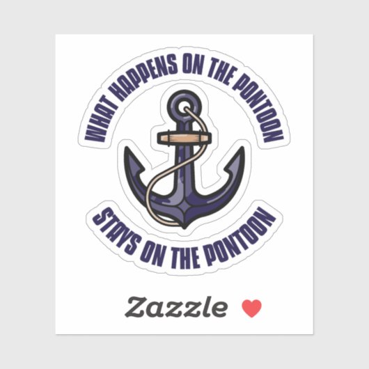 Grappig wat er gebeurt op de ponton vakantie reis sticker (Vel)