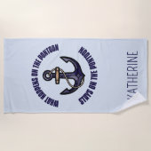 Grappig wat er gebeurt op de ponton vakantie reis strandlaken (Voorkant)