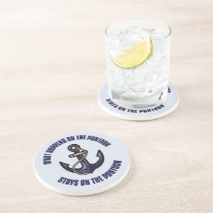 Grappig wat er gebeurt op de ponton vakantie reis zandsteen onderzetter