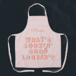 Grappig wat er goed te eten is... roze. schort<br><div class="desc">Grappig wat er goed te eten is...  roze apron.</div>