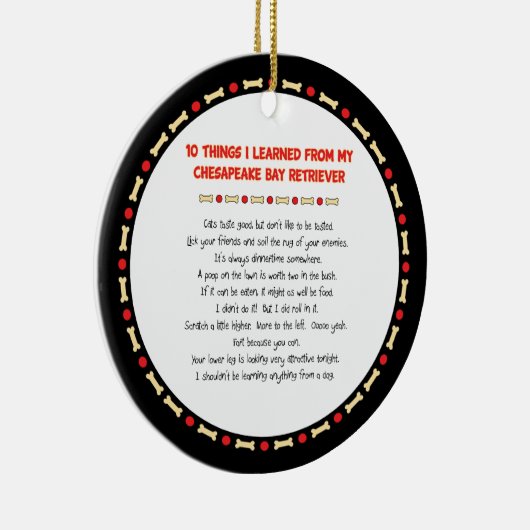Grappig wat geleerd is van Chesapeake Bay Retrieve Keramisch Ornament (Rechts)